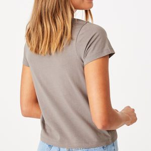 Camiseta con estampado de letras para mujer, venta al por mayor o personalizada, ropa de cáñamo OEM/ODM - Product Image 4