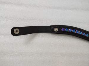 ADEEFA Bride de cheval bleue élégante et magnifique avec bride frontale à fermoir, fabriquée en cuir durable, directement d'Inde, la meilleure. - Product Image 5