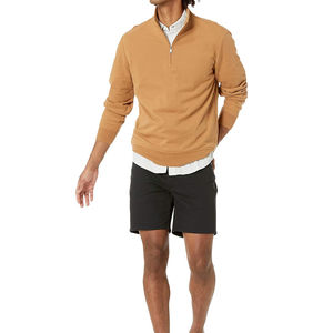 2025 hommes quart fermeture éclair pull sweats automne hiver couleur unie à manches longues à capuche chaud sweat OEM entretenu - Product Image 3