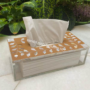 Fabricant indien Nouveauté boîte à mouchoirs en acrylique avec porte-serviettes en nacre pour la maison et le restaurant - Product Image 5