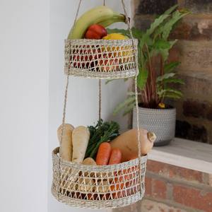 Cestas de almacenamiento de pasto marino, cesta colgante de pasto marino para frutas, contenedor de frutas y verduras, estante - Product Image 5