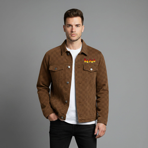 Nouvelle Arrivée : Blouson en Jean Long et Épais Style Universitaire pour Homme, Col Rabattu Boutonné, Écologique, avec Logo Frontal – Collection Hiver Tendance - Product Image 5