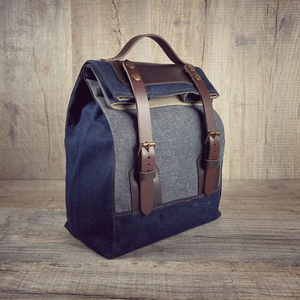 Sac à déjeuner isotherme en toile de cuir robuste pour 2 personnes, réutilisable, avec fermeture à boucle, léger, portable, écologique - Product Image 1