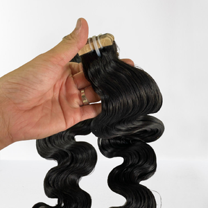 Extension en cheveux 100% naturels noirs naturels — ali queen, cheveux vierges montés sur les cuticules, bande adhésive ondulée, 100% cheveux humains, nouveau produit - Product Image 1