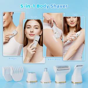 Afeitadora Eléctrica 5 en 1 Húmeda y Seca, Impermeable IPX7, USB C, para Mujer, Depiladora Corporal, Facial y de Área Íntima, para Uso en Bikini y Rostro - Product Image 4