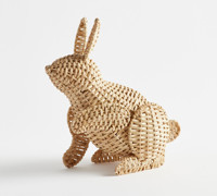 Lapins en osier naturel drôles et mignons idéaux pour vos tables de printemps de Pâques et présentoirs ornement décor de lapin en rotin