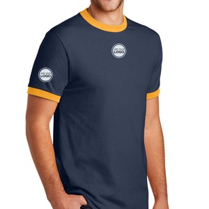 T-shirt Ringer pour homme, 100% coton biologique, jersey fin, doux, léger, manches courtes, col rond - Product Image 5