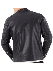 2025 llegada Unisex diseño Color bloque hombres chaqueta de cuero genuino personalizado de alta calidad hombres chaqueta de cuero al por mayor - Product Image 5