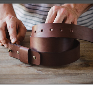 Ceinture sans boucle 2023 Ceinture en cuir la plus vendue, Ceinture en cuir marron pleine fleur - Product Image 2