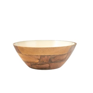 ชามสลัดขนาดกลางทรงกลมที่ทันสมัยสีขาวและสีธรรมชาติเป็นมิตรกับสิ่งแวดล้อมสำหรับตกแต่งห้องครัวและงานแต่งงานตามสั่ง - Product Image 6