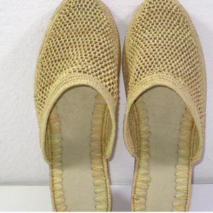 Raffia รองเท้าแฮนด์เมดรองเท้าแตะฤดูร้อนล่อ - Product Image 1
