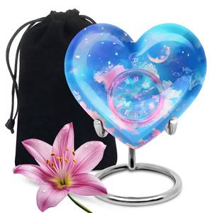 Horloge céleste coeur urne pour cendres humaines ciel cosmique Design décoratif souvenir adulte enterrement funéraire 200 pouces cubes urnes - Product Image 4