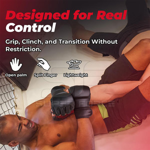 Gants MMA de qualité supérieure pour l'entraînement et le sparring avec cuir durable et poignet sécurisé Gants MMA respirants pour le kickboxing - Product Image 2