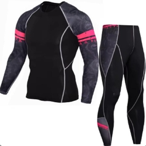 Polyester Spandex Blank Tights <b>Men</b> Gym Training Wear Sets Sublimation Tracksuit <b>Compression</b> Pants And T <b>Shirt</b> - Product Image 2