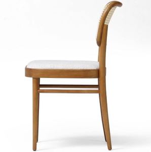 Stock de chaise de salle à manger en rotin nordique chaise de salle à manger en bois de teck simple - Product Image 3