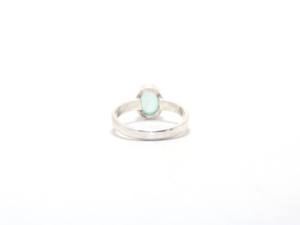 แหวนพลอยคาลซิโดนีธรรมชาติทำจากเงินสเตอลิง925ปรับแต่งได้เครื่องประดับวินเทจสไตล์มินิมอล - Product Image 6