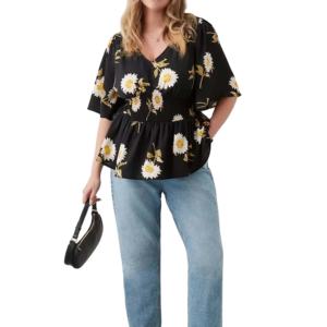 Camisa de mujer de último diseño, blusas de talla grande para mujeres y niñas, sublimación transpirable de algodón, estampado femenino sólido para Otoño Invierno - Product Image 1