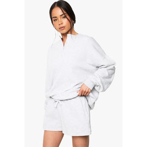 Sweat-shirt pour femme en coton lourd écologique, col rond, logo personnalisé, coupe ample, pull à capuche pour femme, fabrication en usine - Product Image 1