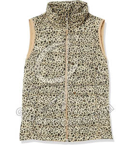 Chaleco acolchado con cremallera completa para exteriores informal superventas para mujer, chaleco acolchado estampado con parches personalizados - Product Image 1