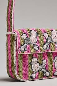 The Craft Exim Hand Beaded Square Bag with Lemon Cherry Pattern Embroidery Silk <b>Screen</b> Printed Classic Daily Use Travel Purse - Product Image 6