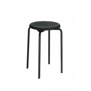Sgabello impilabile nero struttura in acciaio altezza seduta 500 mm - Product Image 4