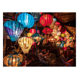 Lanterne traditionnelle en soie de bambou de Hoi An Viet Nam pour la décoration de la maison et du sol à partir de 99 données d'or - Product Image 3