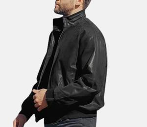 Chaqueta Bomber de Piel de Oveja Negra para Hombre, con Capucha, Estilo Casual, Chaqueta Universitaria de Béisbol, Estilo Vintage, Corte Holgado, Abrigo de Invierno Cálido y Suave - Product Image 3