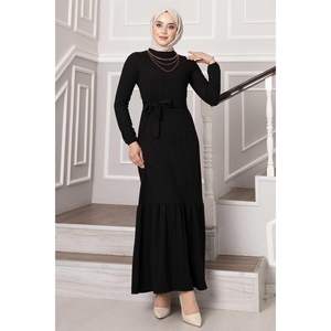 Black Removable Belted Ruffle <b>Skirt</b> Dress for Prom - Product Image 1