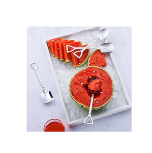 Set of 3PCS steel Dessert spoon Small Korean Long Handle <b>Gift</b> Metal Silver Brass Stainless Steel polished - Product Image 1