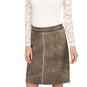 Authentic Women's Bavarian Leather <b>Skirt</b> Custom Embroidered Traditional Lederhosen <b>Skirt</b> for Oktoberfest and German Festivals - Product Image 6