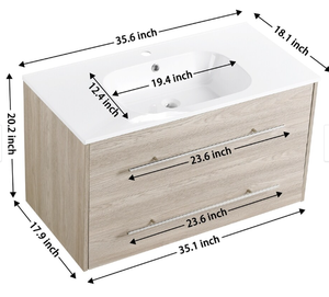 Mueble de Baño Moderno con Espejo, Montado en la Pared, Fácil de Limpiar, Impermeable, en Varios Tamaños - Product Image 5