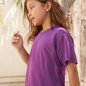 T-shirt unisexe à col rond et manches courtes Ultifresh pour enfants, été, décontracté, uni, 100% polyester, certifié écologique, séchage rapide - Product Image 6