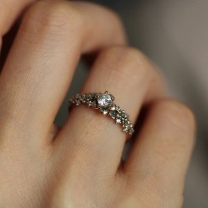 Ensemble de bagues de mariée en argent sterling 925 avec zircon rond élégant pour femmes - Product Image 3