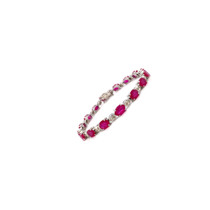Women Ruby Pink Diamond Wedding Jewellery Set <b>Love</b> Gemstone <b>Bracelet</b> for Women's Party Wear - Product Image 3