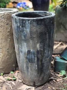 Contemporary Large Glazed Ceramic Garden <b>Pots</b> <b>Tall</b> <b>Flower</b> Planters Hole for Home Outdoor Decor Atlantic Contemporary Cylinder - Product Image 3