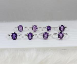 Conjunto de bisel de amatista facetado Natural de hermosa calidad, anillos, joyería de piedras preciosas moradas para aniversario de boda informal, listo para venta al por menor - Product Image 6