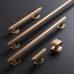 Poignée de tirage en laiton pour armoires de bureau commerciales avec un design moderne ergonomique et durable pour une utilisation professionnelle organisée - Product Image 1