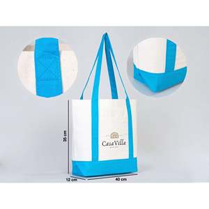 Large Trend Canvas Shopping Tote <b>Bag</b> Turquoise Handle 16W X 14H X 5L 12 Oz Personalized Leopard Pattern <b>Medium</b> Size PU for Foods - Product Image 3
