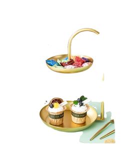 Table à manger de cuisine de haute qualité en métal doré à 2 niveaux Meilleure vente - Product Image 1