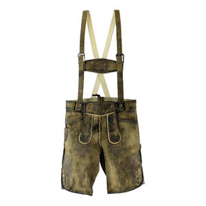 Best Offer <b>Men's</b> Solid Pattern Bavarian Lederhosen <b>Shorts</b> Vintage Decoration Eco-Friendly Goat Leather Low MOQ Anti-Wrinkle - Product Image 3