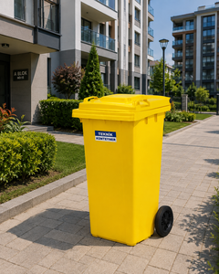 ถังขยะพลาสติก HDPE ขนาด 120 ลิตร ยี่ห้อ Teknik Konteyner รุ่น Eco-Friendly สีเหลือง สำหรับใช้งานกลางแจ้ง ยอดขายดี - Product Image 2
