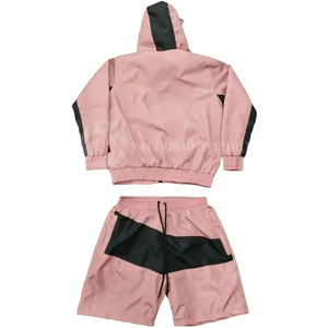 Conjunto de chándal ligero de poliéster/nailon con capucha y media cremallera para mujer, estampado, cortavientos, estilo hip hop, para invierno - Product Image 5