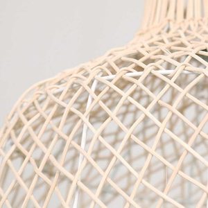 Suspension en rotin pour salle à manger et espace de vie offrant une lumière douce et diffuse et un attrait décoratif écologique - Product Image 2