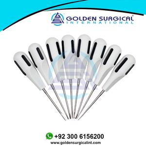 8 pièces d'instruments dentaires en acier inoxydable pour extraction chirurgicale, éleveurs de racines apicales et éleveurs de luxation, avec manche en plastique - Product Image 5