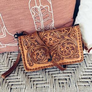 Bolso de Mano Casual de Mujer, Estilo Bohemio Occidental, de Cuero Genuino Personalizado, con Flecos y Flores, Monedero de Otoño, Superventas - Product Image 4