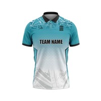 Polo de cricket personnalisé imprimé par sublimation intégrale, 100 % coton biologique, tissu 180 grammes, décontracté pour le polo, pour l'usage hors terrain