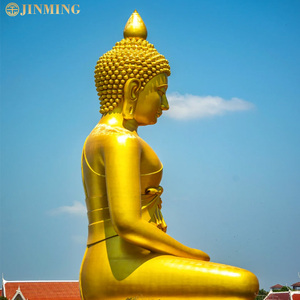 Grande statue de <span class=keywords><strong>bouddha</strong></span> bouddhiste dorée grandeur nature en plein air <span class=keywords><strong>bouddha</strong></span> thaïlandais statue assise en bronze coulé produit d'artisanat en métal - Product Image 6