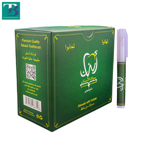 Barra de limpieza de dientes Al-Asnan Caja Miswak de 50 piezas Soporte de plástico portátil para frescura natural Higiene bucal multiusos - Product Image 3