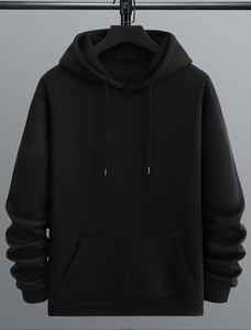 Sudadera con capucha de gran tamaño de alta calidad Unisex, ropa de calle personalizada, jersey con bolsillo de canguro, forro polar de algodón para hombres y mujeres, patrón sólido - Product Image 3