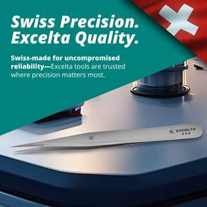 Pincettes de précision pour travaux de laboratoire électronique, pointe ultra-fine en acier au carbone, 5,25 pouces, trempées à la flamme, anti-flexion, manche en plastique - Product Image 5